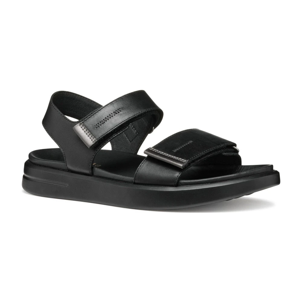 Geox Women's Black D Xand 2S Flat Sandal