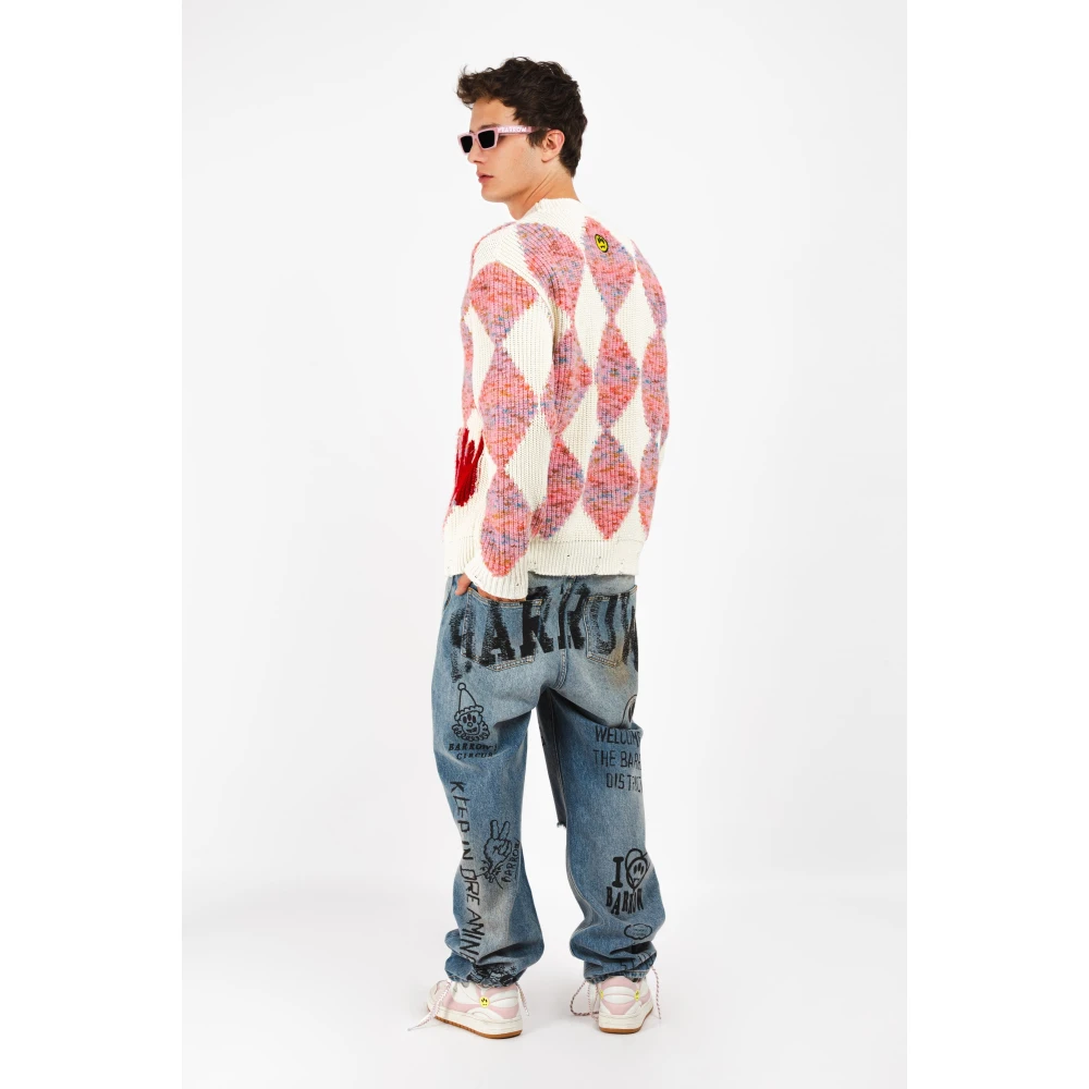Barrow Jacquard Trui Met Ruitpatroon Multicolor Heren