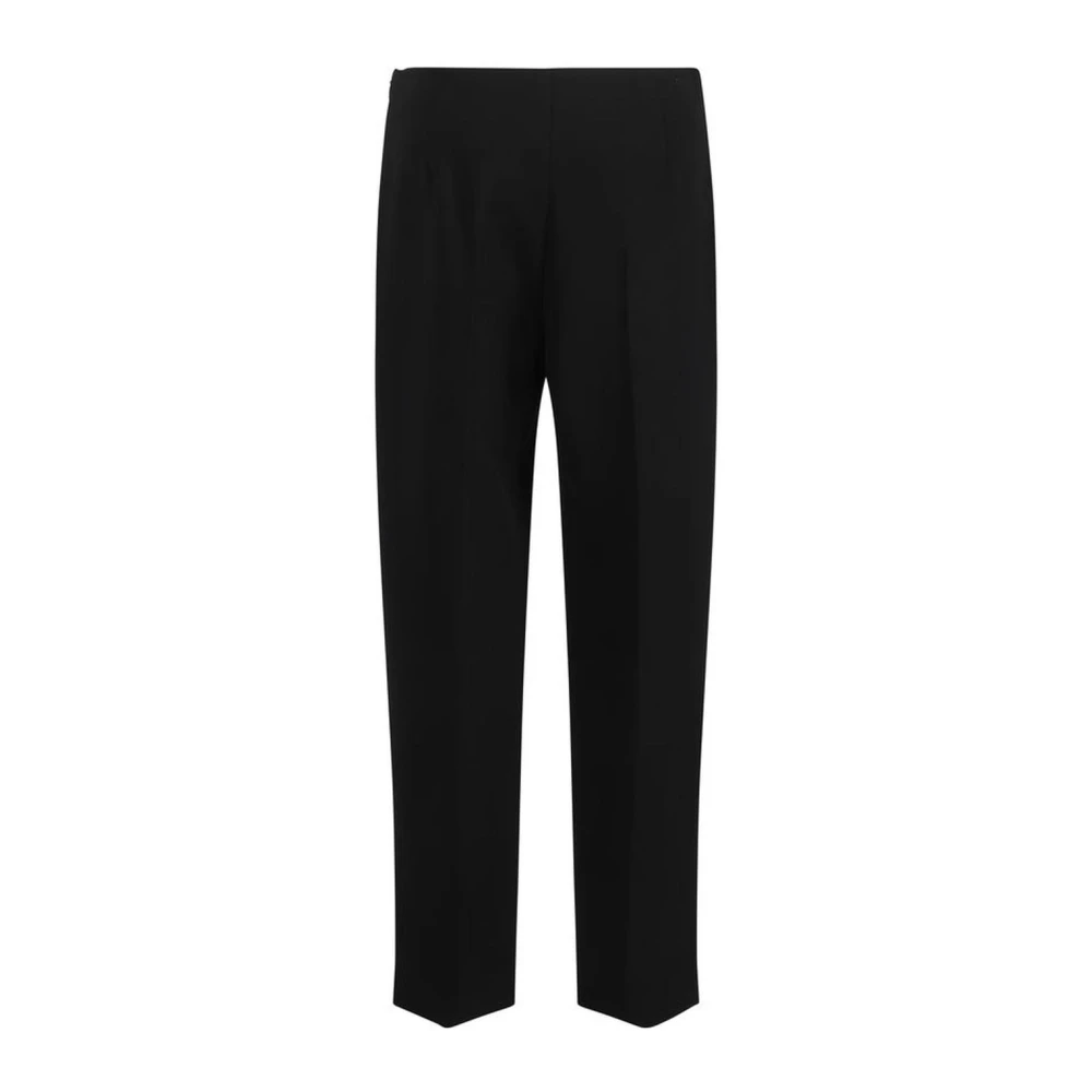 Giorgio Armani Monochrome wollen broek met zijzakken Black Dames