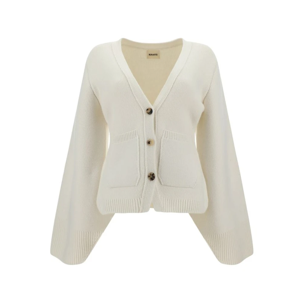 Khaite Women's White Scarlet Cashmere Cardigan With V-Neck