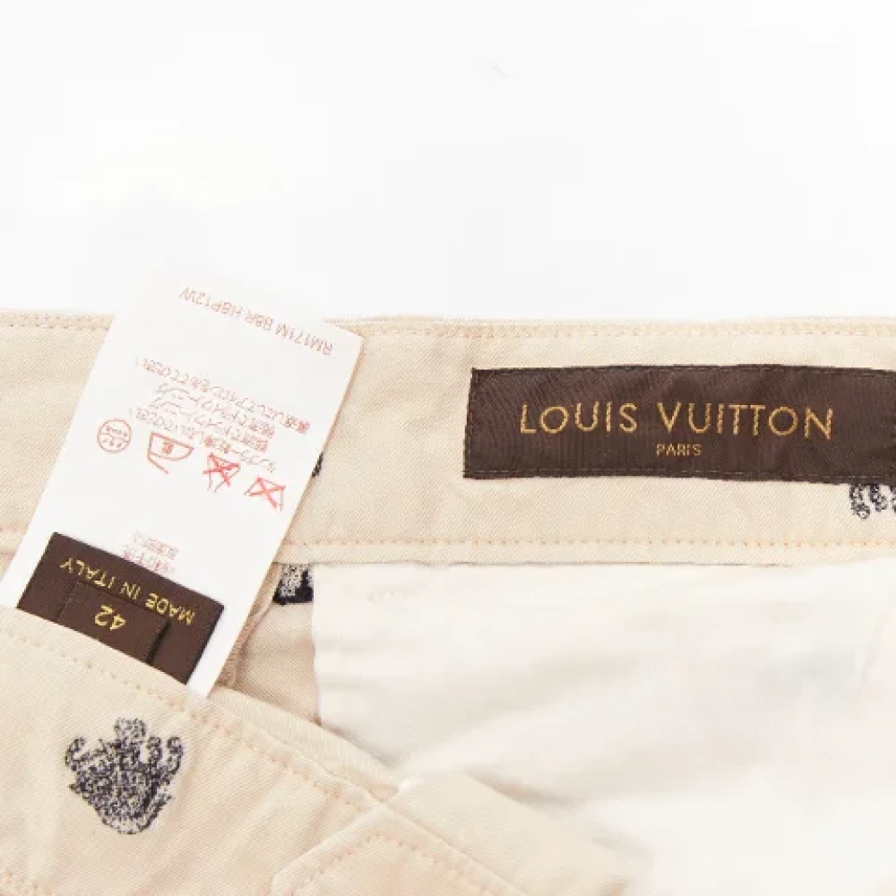 Louis Vuitton Vintage Pre-owned Cotton bottoms Beige Heren