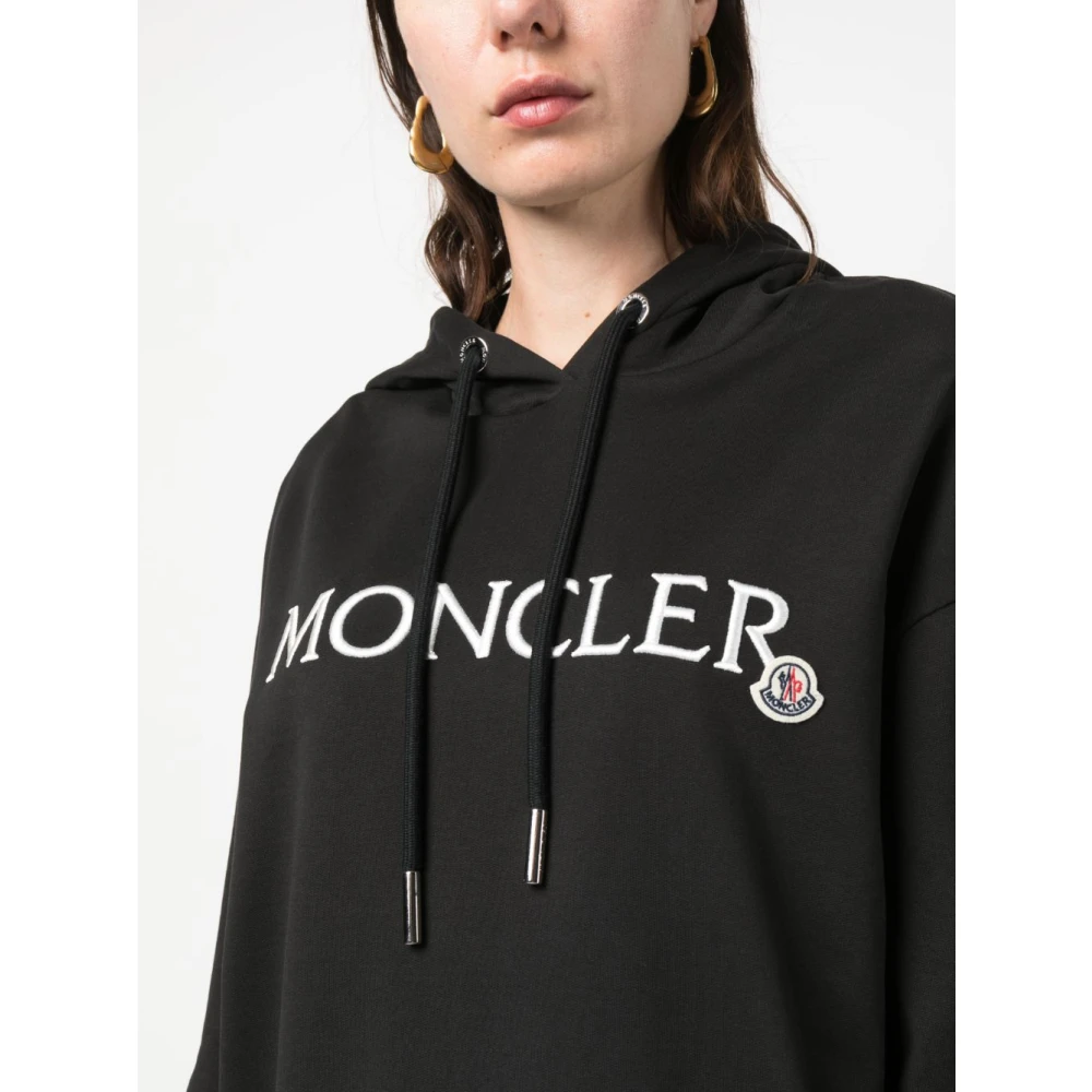 Moncler Zwarte Hoodie Sweater Black Dames