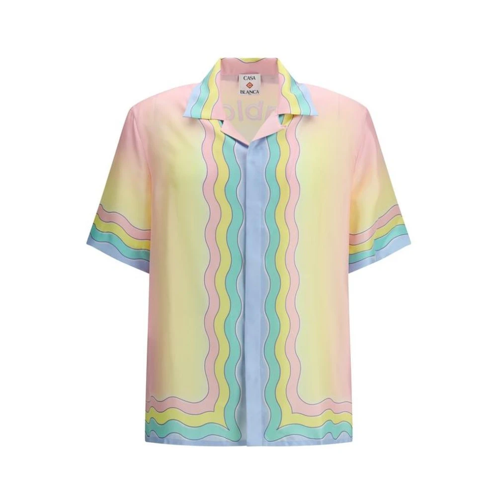 Casablanca Men's Silk Pattern Shirt With Design