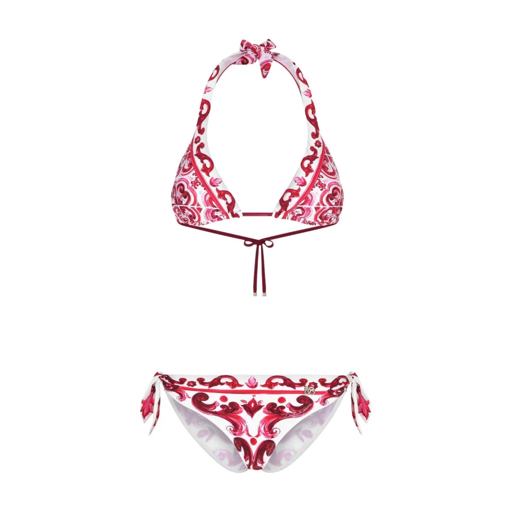 Dolce & Gabbana Fuchsia Havskläder Triangel Bikini Pink, Dam