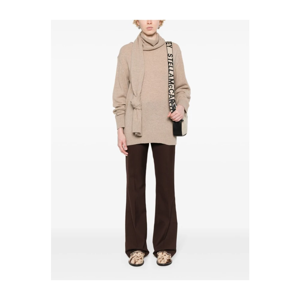 Stella Mccartney Beige Kasjmier Trui met Sjaal Beige Dames