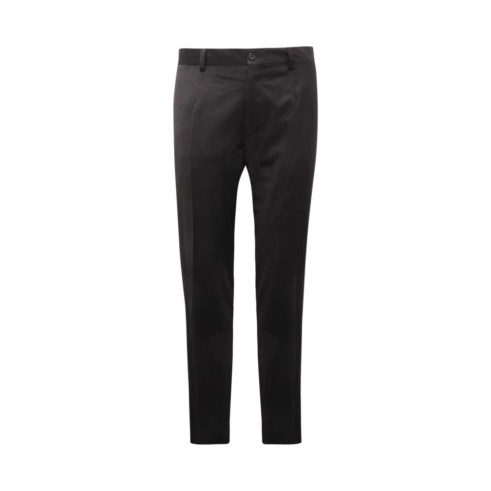Dolce & Gabbana Men's Black Slim-Fit Trousers,, Wool Trousers Made In Italy 2XL