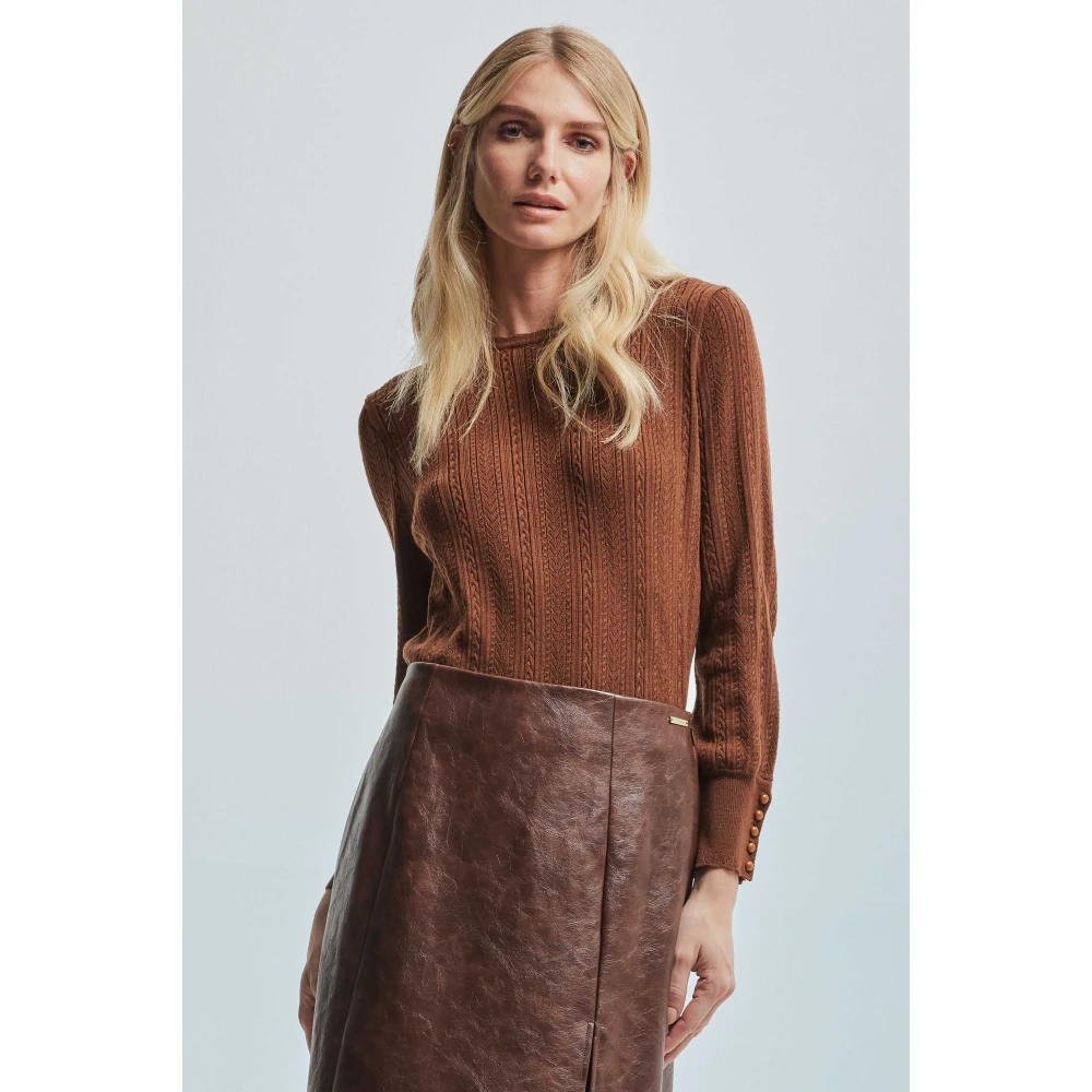 Kocca Trui met knoopmanchetten Brown Dames
