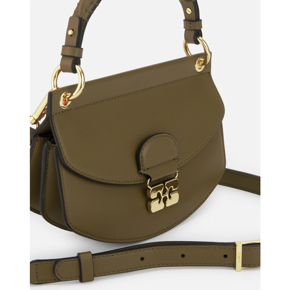 Ganni Groene Mini Top Handvat Tas Green Dames