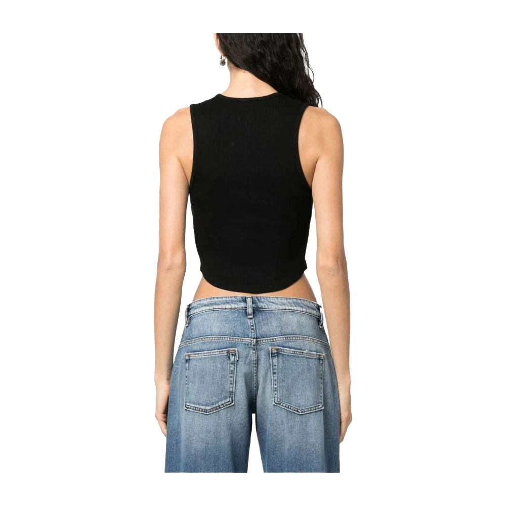 Agolde Zwarte Crop Tank Top Black Dames