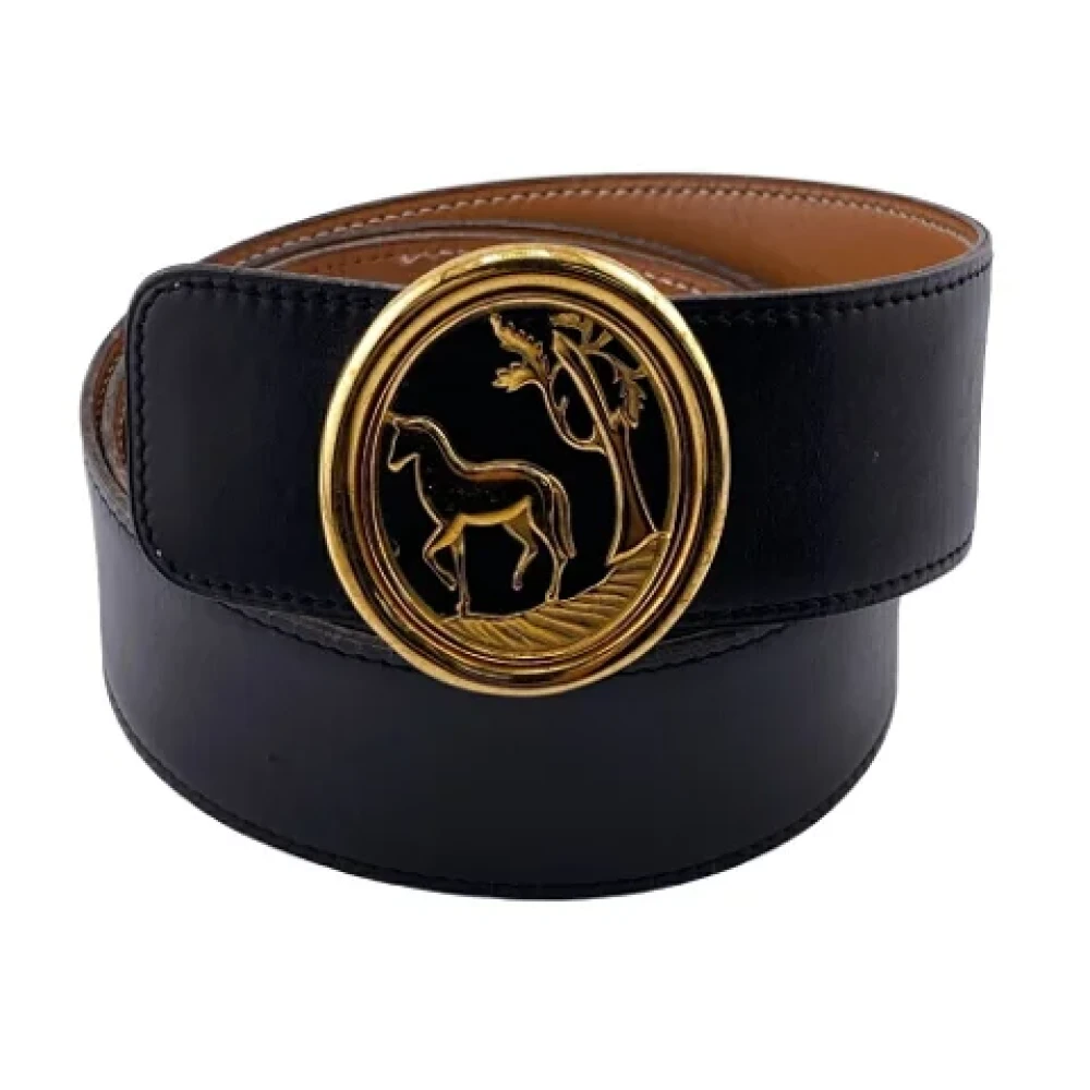 Hermès Vintage Pre-owned Leather belts Black Dames