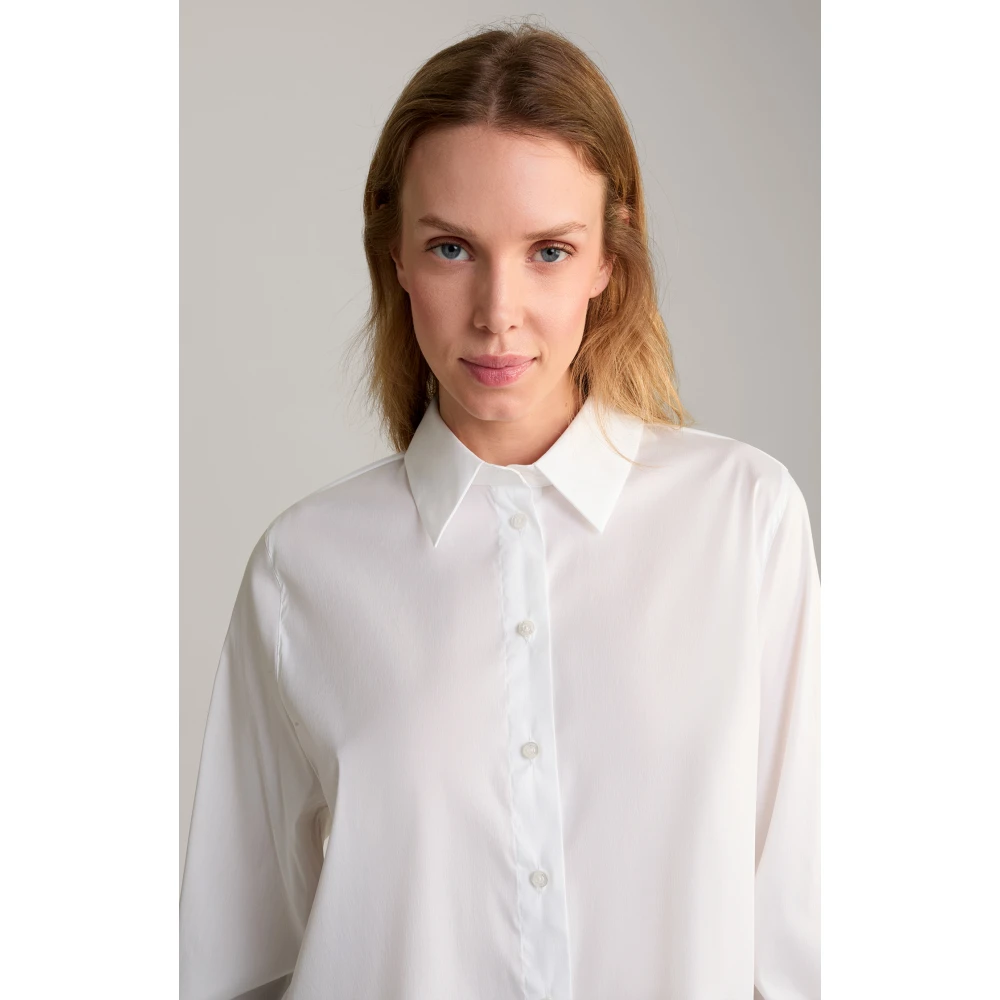 Joop! Witte blouse met zijsplitten White Dames