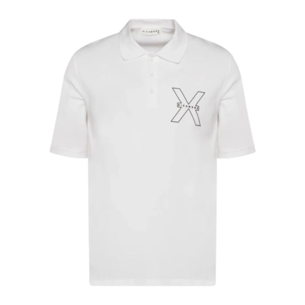 John Richmond Heren Polo Shirt Klassieke Stijl White Heren