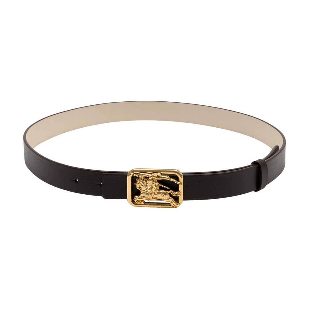 Burberry Women's Black Belts, L, Reversible Leather Rider Belt