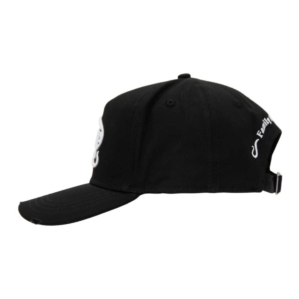 Dsquared2 Geëtste baseballpet met gesp sluiting Black Unisex