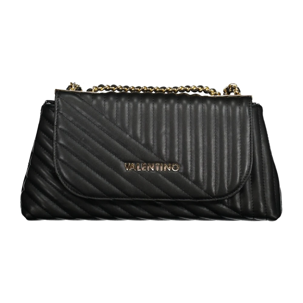 Valentino by Mario Valentino Zwarte Crossbody Tas met Ketting en Rits Black Dames