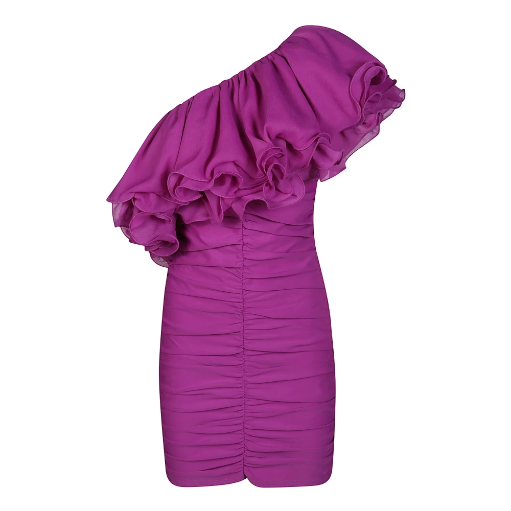 Rotate Birger Christensen Asymmetrische Chiffon Jurk Purple Dames