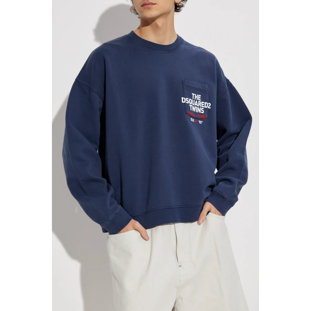 Dsquared2 Sweatshirt met zak Blue Heren