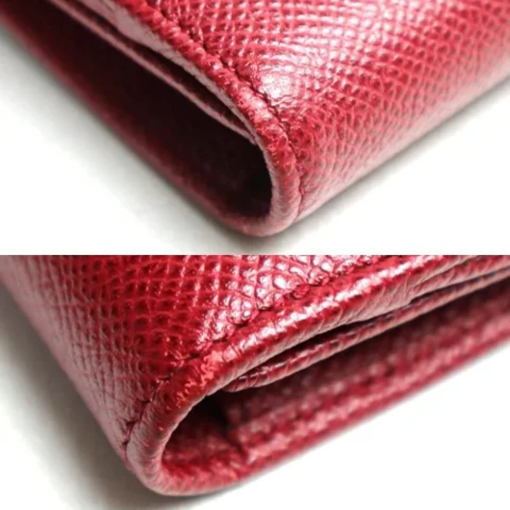 Bvlgari Vintage Pre-owned Leather wallets Red Dames