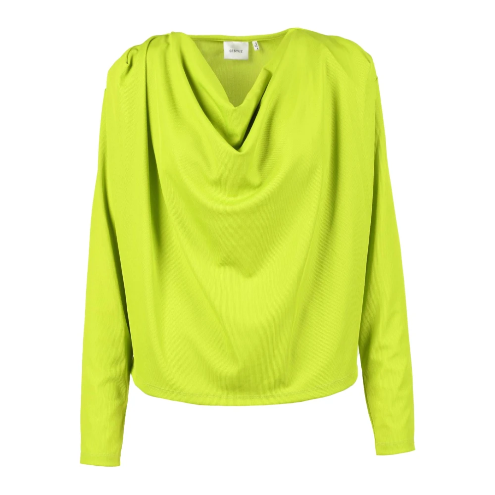 Gestuz Casual T-shirt met Polyester-Elastaan Mix Green Dames