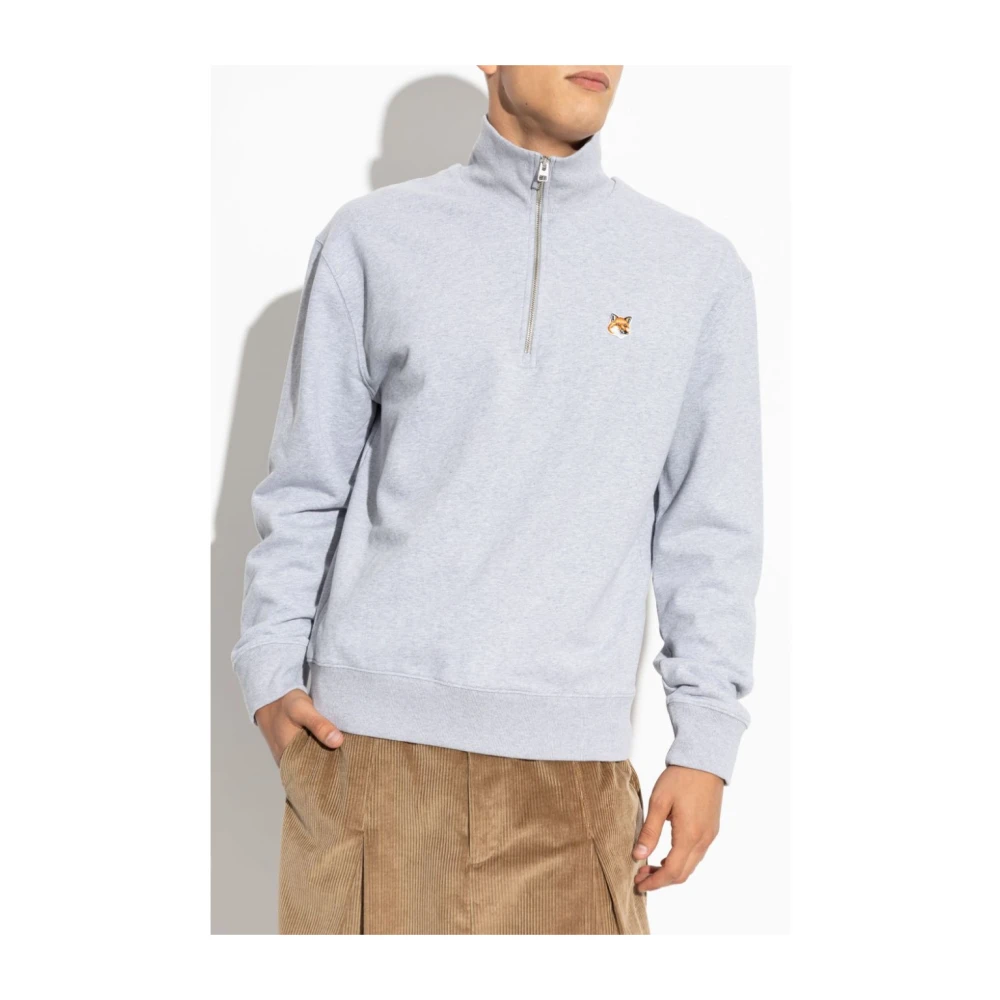 Maison Kitsuné Grijze Sweatshirt Aw24 Gray Heren