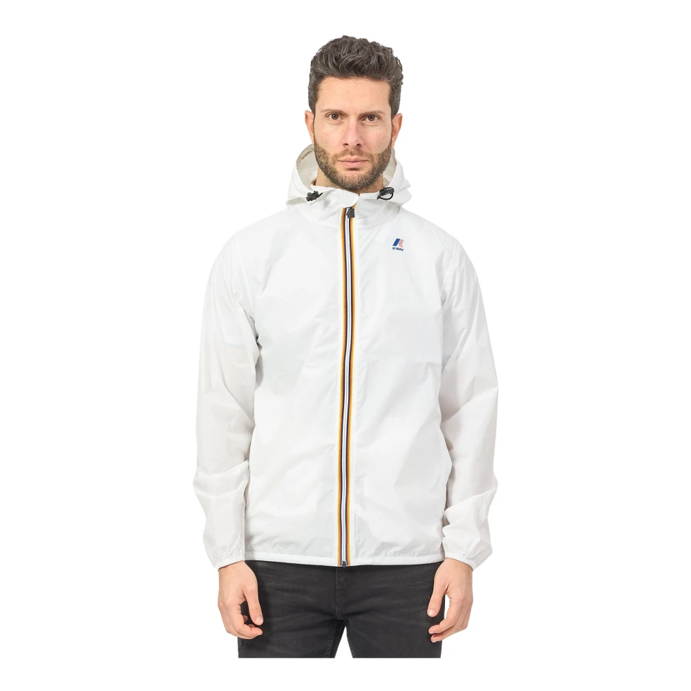 K-way Witte Lichtgewicht Hoodie Jas White Heren