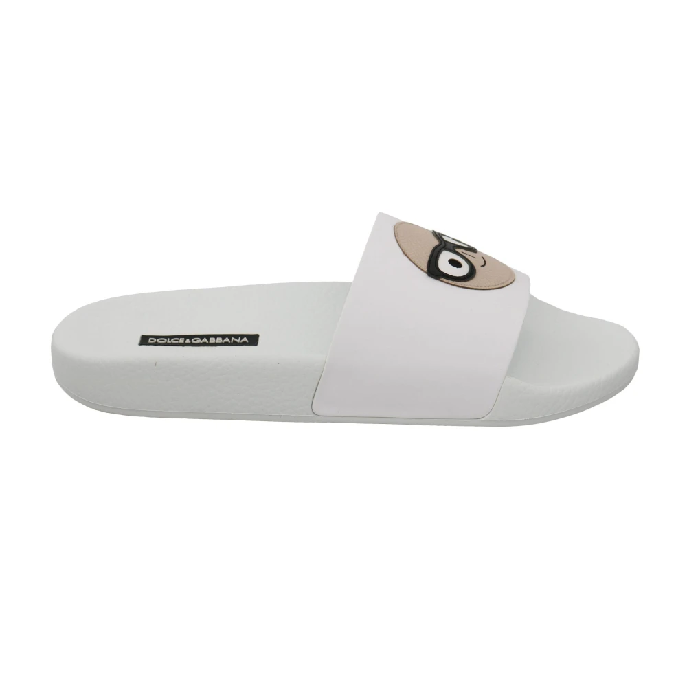 Dolce & Gabbana Men's White Dgfamily Slides