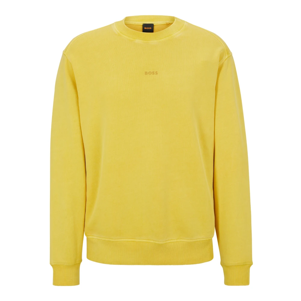 Boss Orange Sweatshirt Yellow Heren
