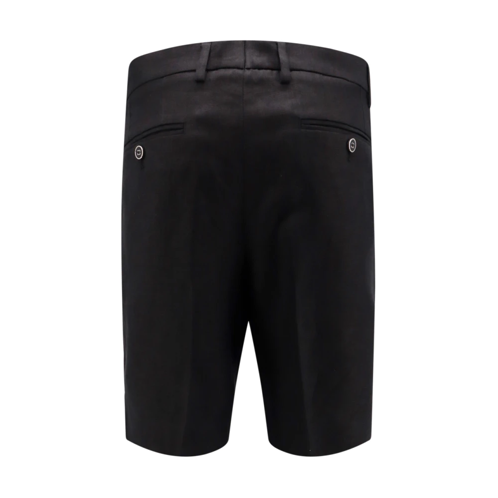 Dolce & Gabbana Linnen Bermuda Shorts Black Heren