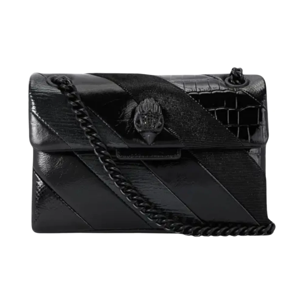 Kurt Geiger Zwarte leren schoudertas Black Dames