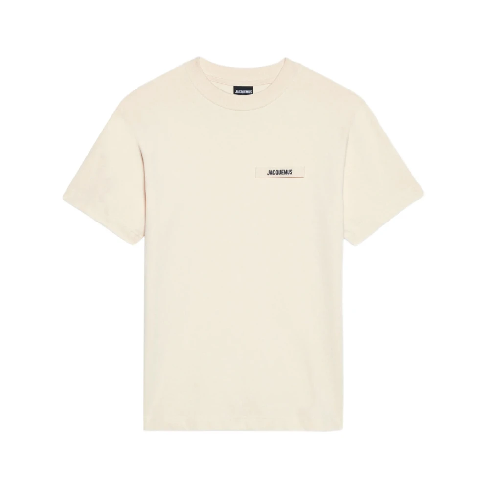 Jacquemus Beige T-Shirts, Male, 2XL, The Gros Grain T-Shirt