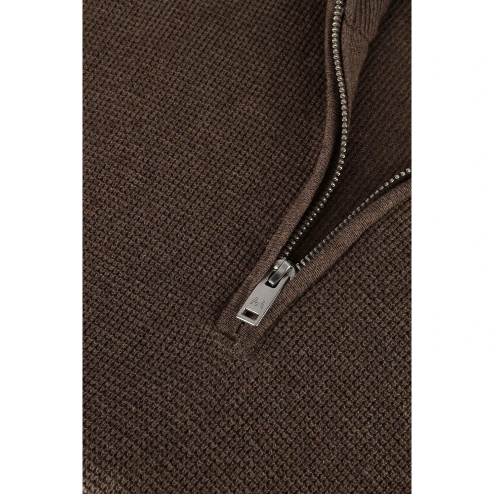 Matinique Bruine Half-Zip Trui voor Heren Brown Heren