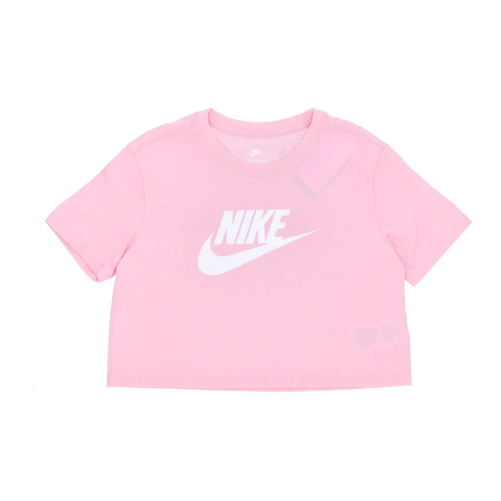 Nike Essential Crop Icon Tee Soft Pink Dames