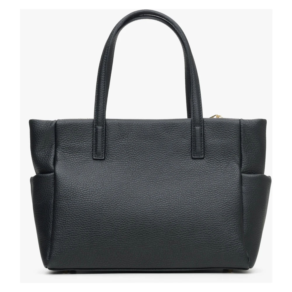 Estro Dames Zwarte Shopper Tas gemaakt van Premium Italiaans Echt Leer Er00115080 Black Dames