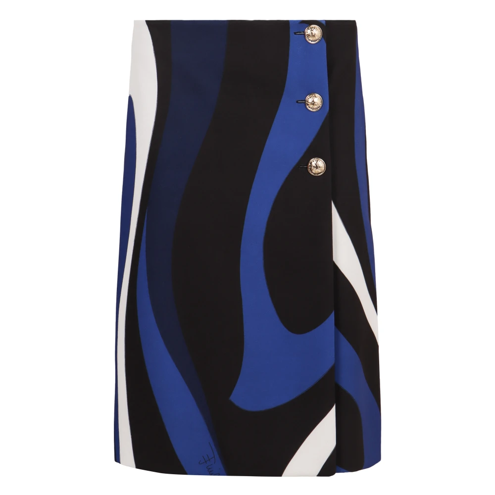 EMILIO PUCCI Marmo Print Omslagrok Blue Dames