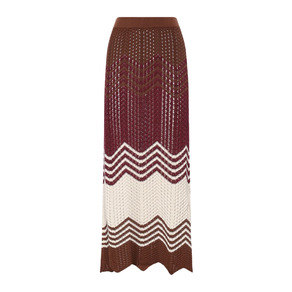 Akep Vrouw Rood Rokken Dames, Xs, Gonna Lunga Chevron