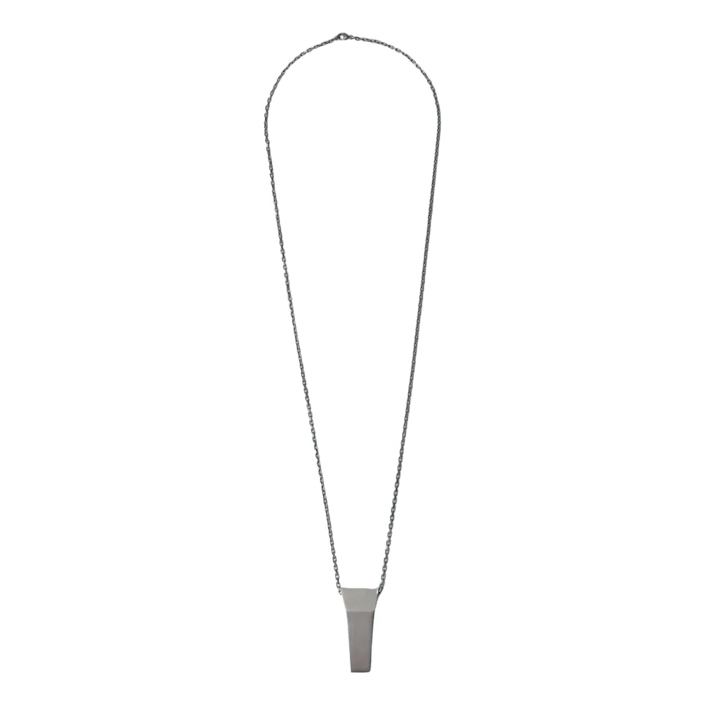 Rick Owens Men's Gray Brushed Finish Trunk Charm Necklace Pendant - Necklaces - One Size - Accessories