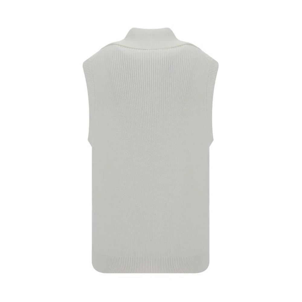 BRUNELLO CUCINELLI Geribbeld Katoenen Vest met Ritssluiting en Hoge Kraag Gray Heren