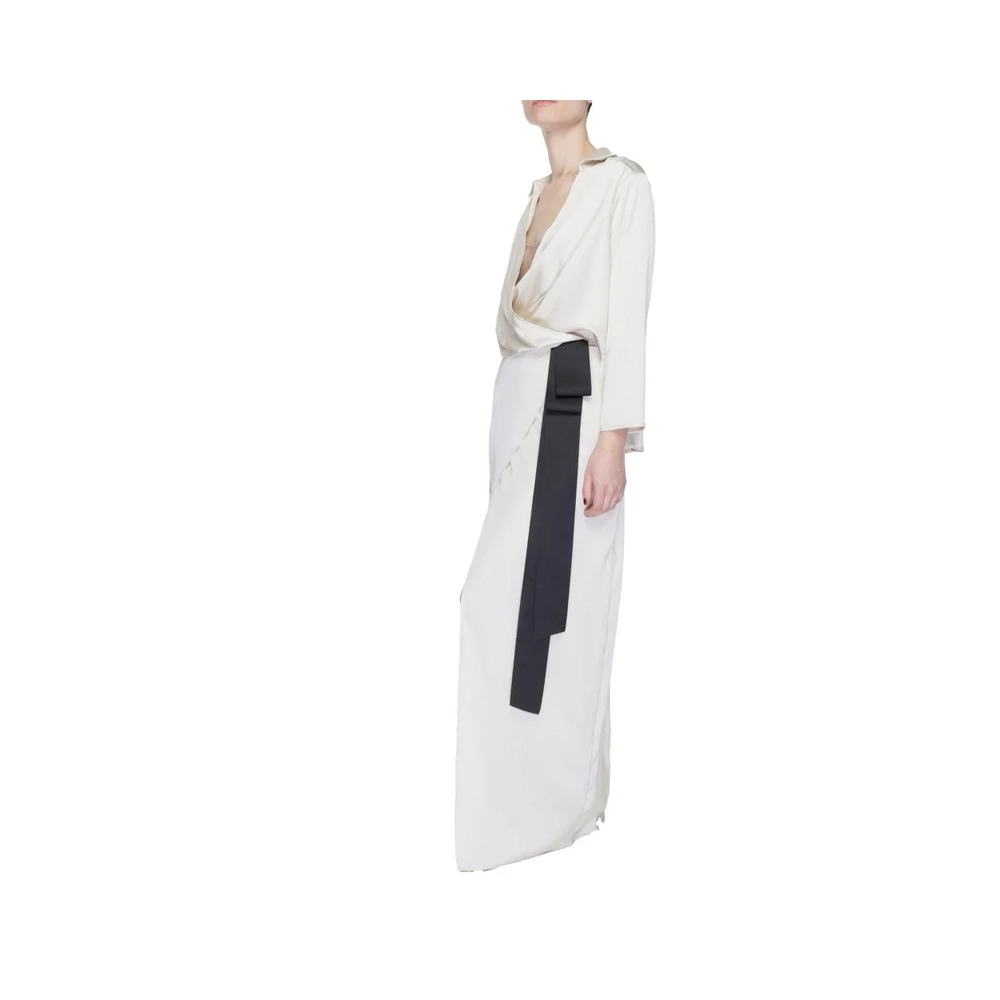 Sandro Ferrone Beige Lange Jurk Lente Zomer Collectie Beige Dames