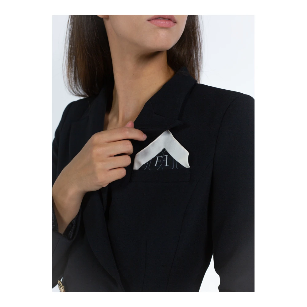 Elisabetta Franchi Dubbelbreasted Manteljurk Black Dames