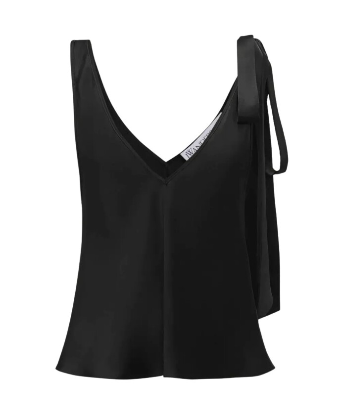 top-noir-en-soie-a-col-v