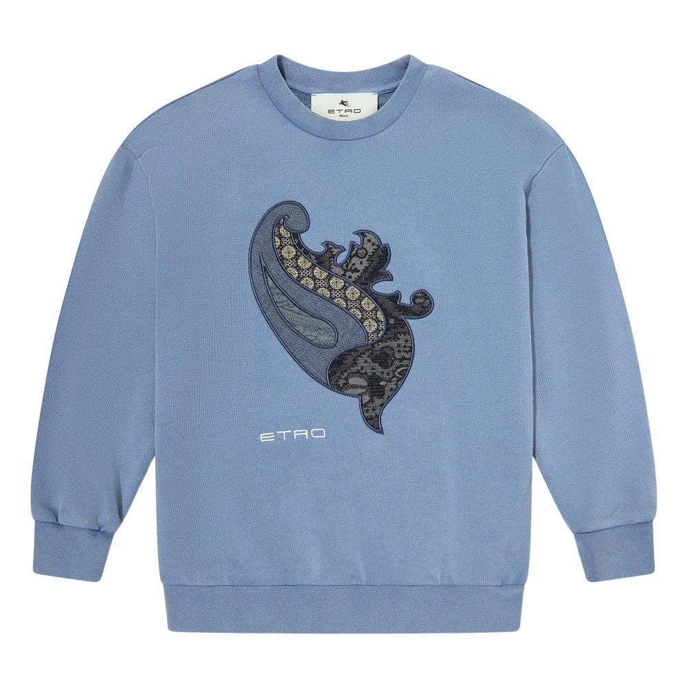 Etro Girls Blue Kids Sweatshirts, 14 Y, Paisley Kids Sweatshirt