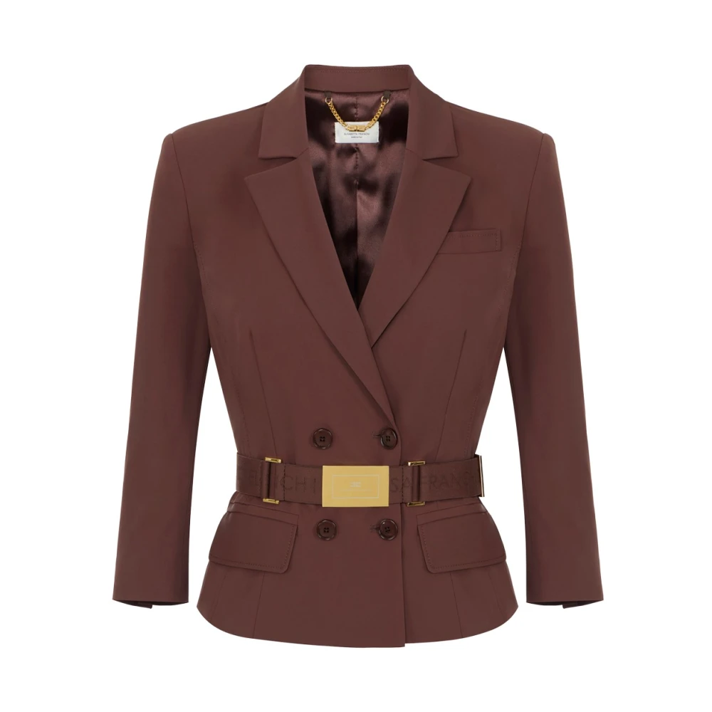 Elisabetta Franchi Women's Brown Blazers, L, Jackets