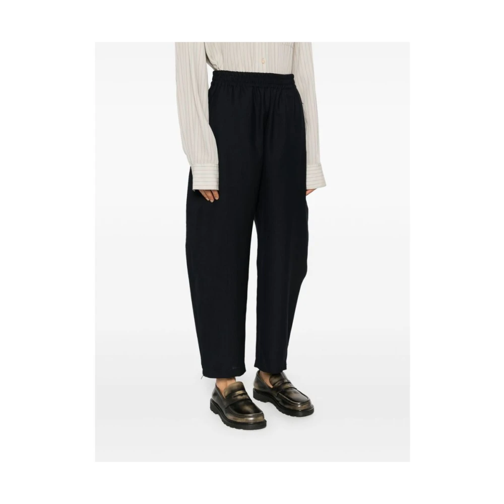 Studio Nicholson Midnight Blue Wol Broek met Ritsen Blue Dames
