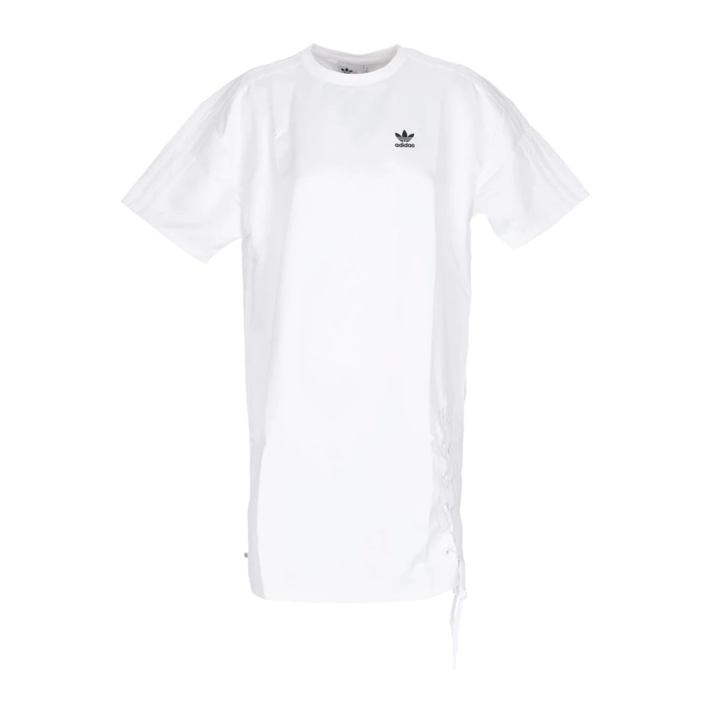 Adidas Vit Tee Klänning med Flätade Snören White, Dam