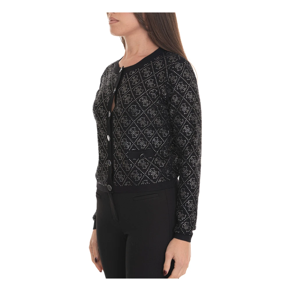 Guess Korte Vest met Knoopsluiting Black Dames