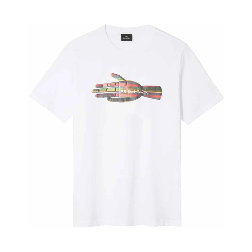 PS By Paul Smith Grafische Print Casual Slim Fit T-shirt White Heren