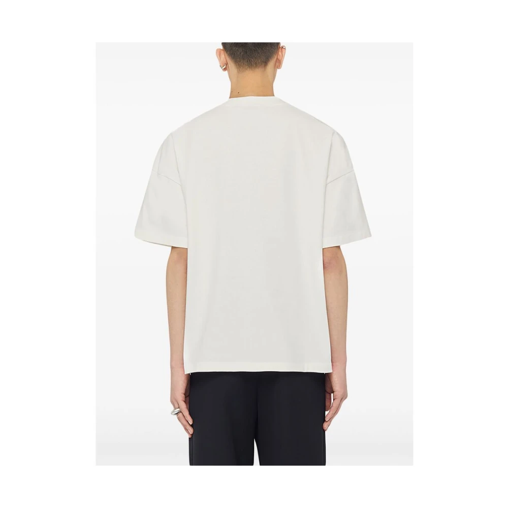 Jil Sander Wit Katoen Logo Print T-shirt White Heren