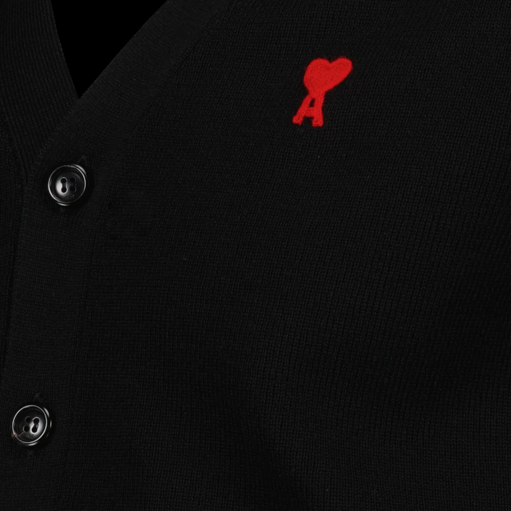 Ami Paris Black Heart Cardigan Black Heren