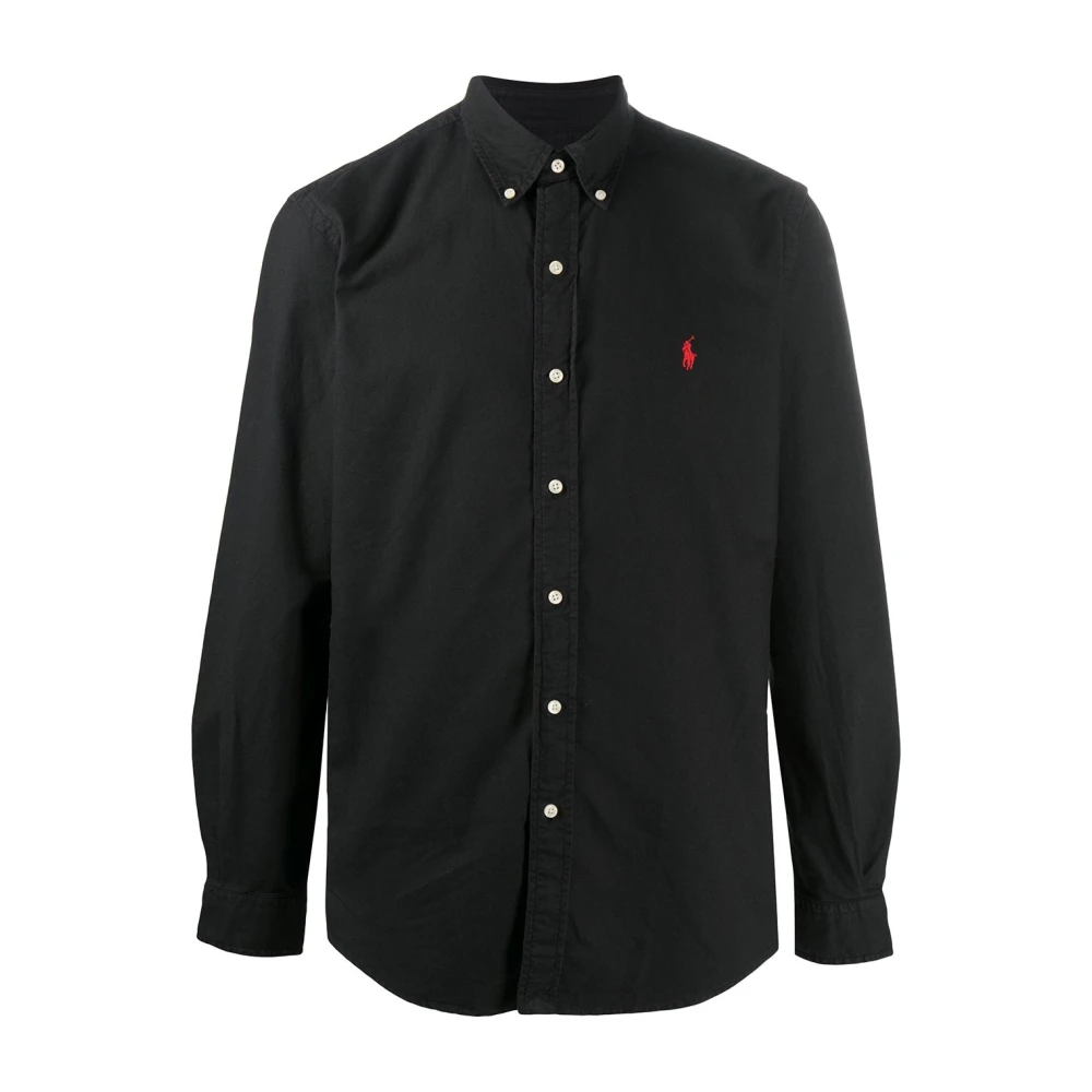 Polo Ralph Lauren Zwarte Katoenen Overhemd Aw24 Black Heren