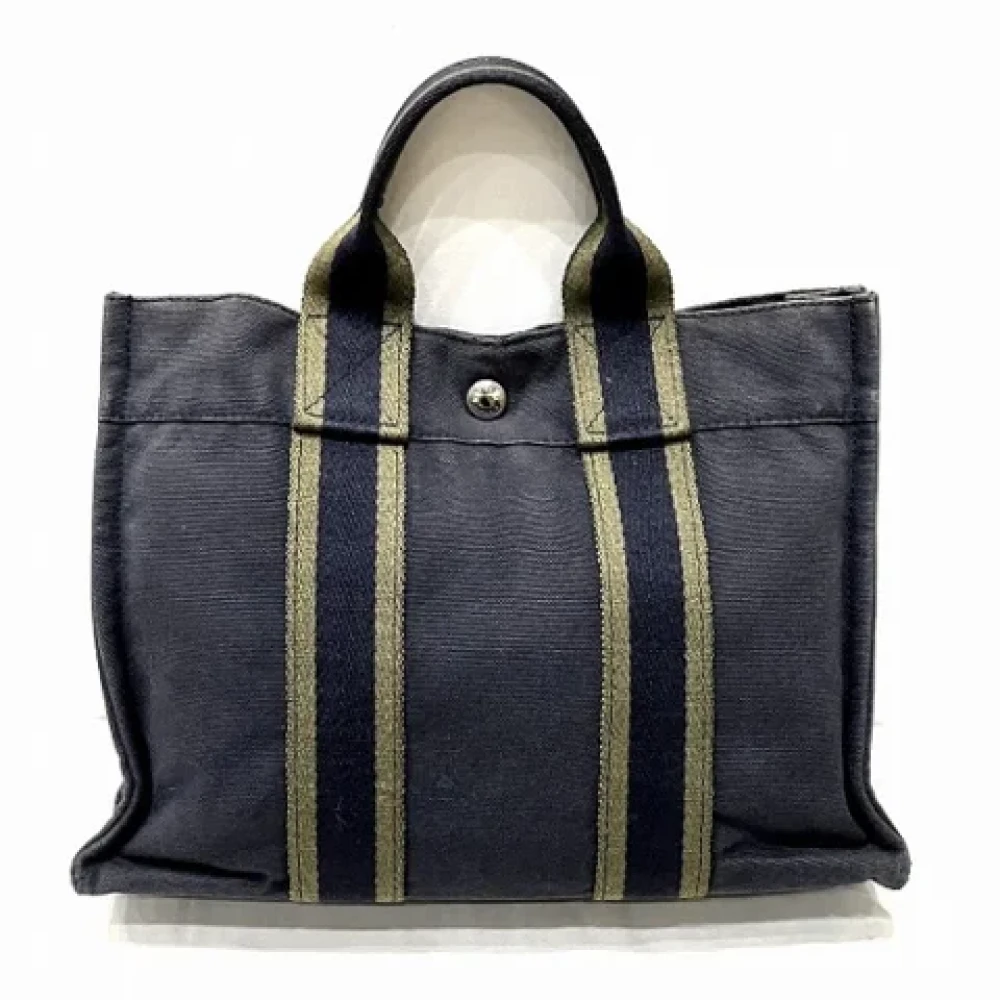 Hermès Vintage Pre-owned Canvas handbags Blue Dames
